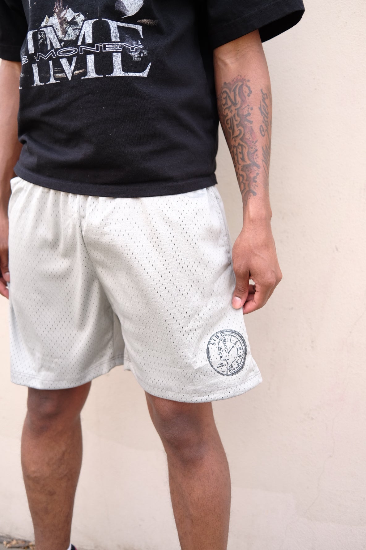 TIM GREY MESH SHORTS